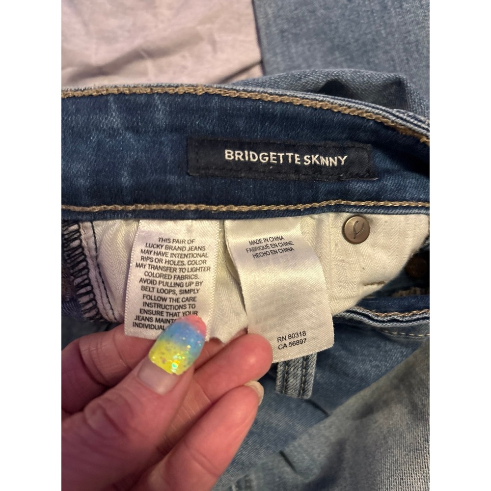Lucky Brand Hi Rise Stretch Bridgette Skinny Button Fly Jeans, Size 0/25 - Picture 6 of 8